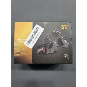 Three Channel 4K Dash Cam Front Inside Rear IR Night Vision 8MP 70°